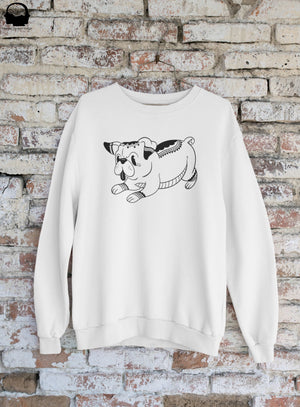 Cartoon Pug Fleece Pullover