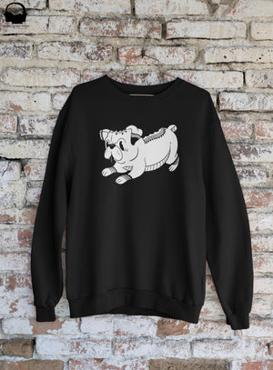 Cartoon Pug Fleece Pullover